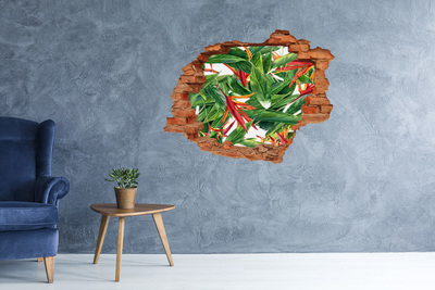 Naklejka 3D dziura na ścianę Tropikalny raj za ścianą