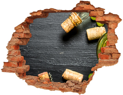 Trampantojo de pared rota efecto profundidad Vino y uvas