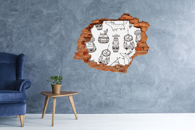 Samoprzylepna naklejka Etniczne wzory na tle ściany