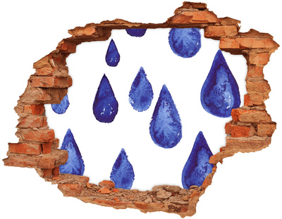 Pegatina de vinilo agujero 3d para pared Gotas de agua en la pared