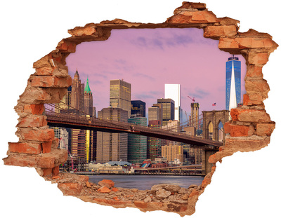 Fototapeta dziura na ścianę 3d Widok na Brooklyn Bridge w Nowym Jorku