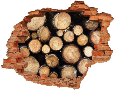 Samoprzylepna naklejka na ścianę Drewno w dziurze w ścianie