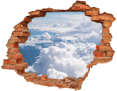 Vinilo pared rota 3d efecto realista Nubes en el cielo