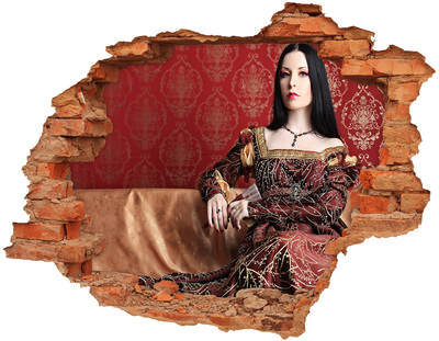 Trampantojo de pared rota efecto profundidad Princesa en las ruinas