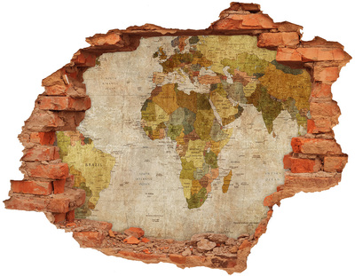 Trampantojo de pared rota efecto profundidad Mapa de África en la pared