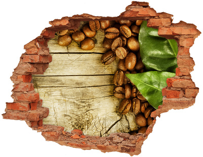 Vinilo pared rota 3d efecto realista Café en un agujero de hormigón