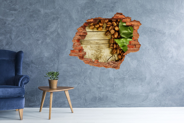 Naklejka 3D dziura Kawa w betonowej dziurze