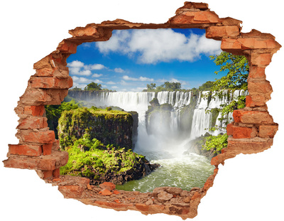 Vinilo pared rota 3d efecto realista Cataratas del Iguazú
