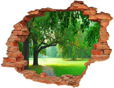 Pegatina de vinilo agujero 3d para pared Parque verde bajo el sol