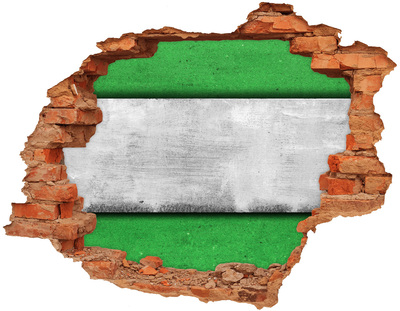 Dziura 3d fototapeta naklejka Zielona ściana z betonu