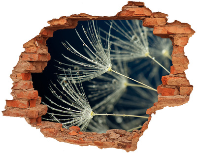 Pegatina de vinilo agujero 3d para pared Flores de diente de león en el agua