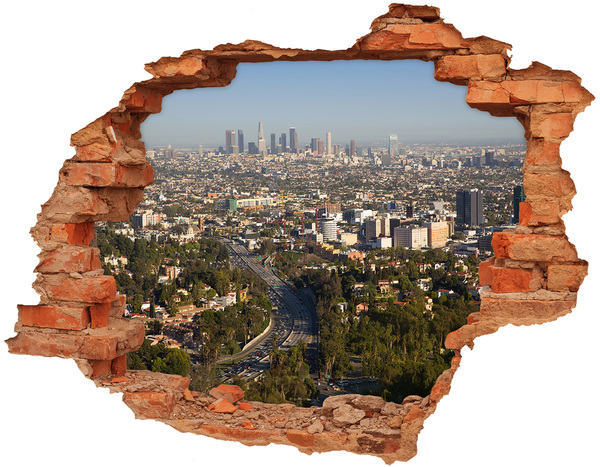 Fototapeta dziura na ścianę 3d Widok na Los Angeles