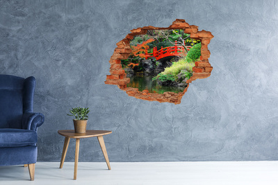 naklejka fototapeta 3D widok Japoński most w ogrodzie
