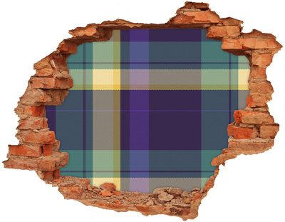 Dziura 3d fototapeta naklejka Wzór w kratę na ścianie