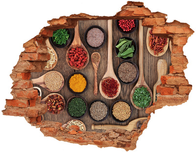 Trampantojo de pared rota efecto profundidad Especias de todo el mundo