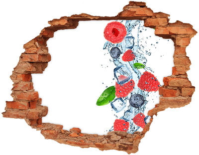 Vinilo pared rota 3d efecto realista Cóctel de frutas con hielo