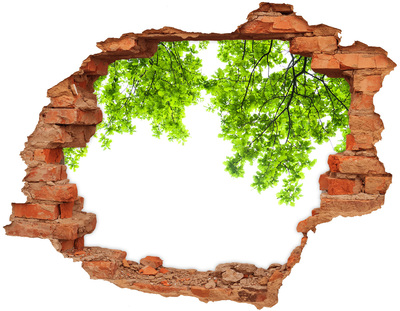 Pegatina agujero en la pared autoadhesiva Un oasis verde detrás del muro