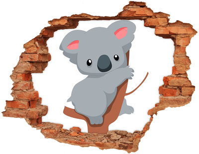 Pegatina de vinilo agujero 3d para pared Koala en un agujero en la pared