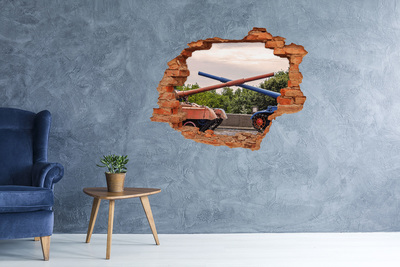 Foto zdjęcie dziura na ścianę Bitwa czołgów w ruinach