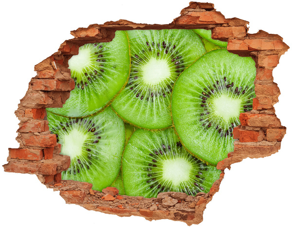Naklejka 3D dziura na ścianę Kiwi w betonie