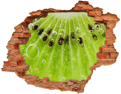 Trampantojo de pared rota efecto profundidad Fruta verde con gotas de agua