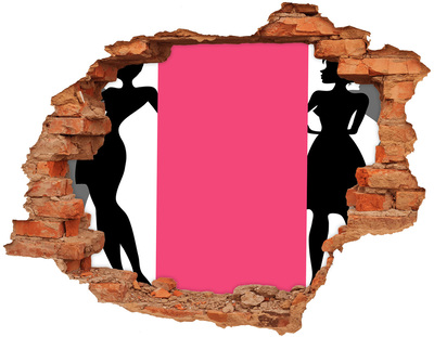 Vinilo pared rota 3d efecto realista Personaje elegante de Hole in the Wall