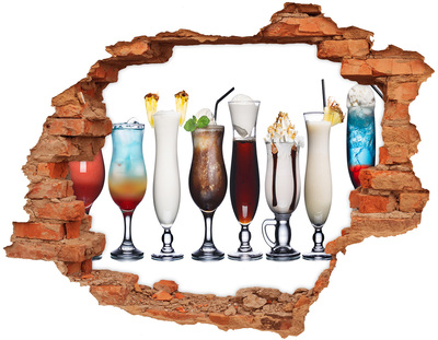 Pegatina de vinilo agujero 3d para pared Un oasis de cócteles en un rincón escondido