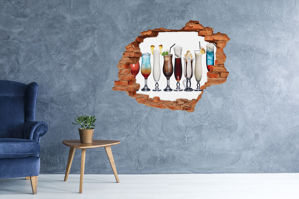 Naklejka 3D dziura okleina Koktajlowa oaza w dziurze w ścianie