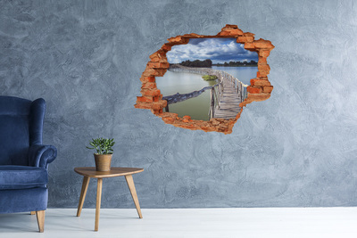 naklejka fototapeta 3D widok Mostek na wodzie