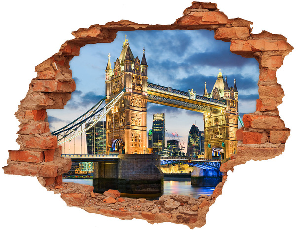Fototapeta dziura na ścianę 3d Most Tower Bridge w Londynie