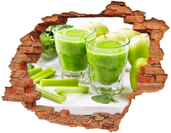 Naklejka dziura na ścianę beton Zielony koktajl zdrowia