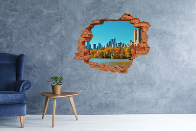 Vinilo pared rota 3d efecto realista Otoño en Nueva York