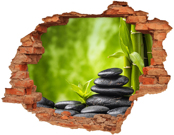 Trampantojo de pared rota efecto profundidad Un oasis de paz con piedras