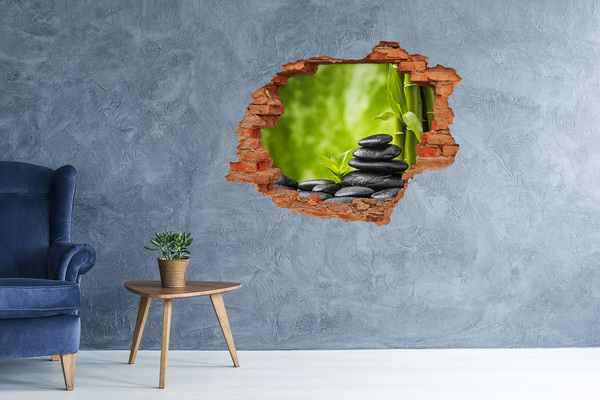 Trampantojo de pared rota efecto profundidad Un oasis de paz con piedras