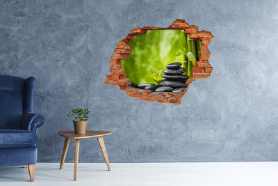 Trampantojo de pared rota efecto profundidad Un oasis de paz con piedras