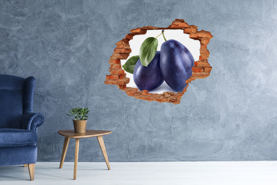 Pegatina de vinilo agujero 3d para pared Ciruelas jugosas