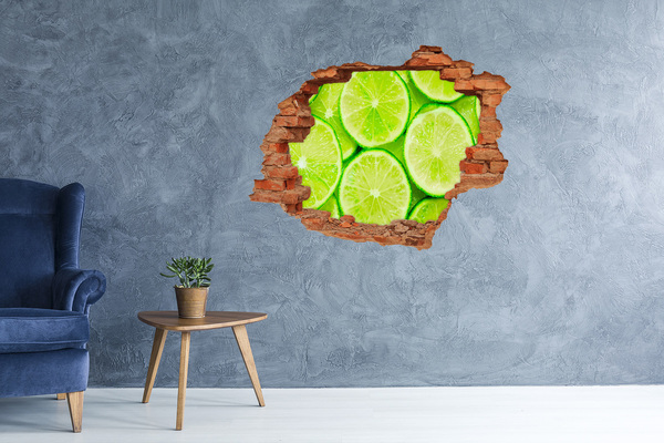 Vinilo pared rota 3d efecto realista Limas frescas en hormigón