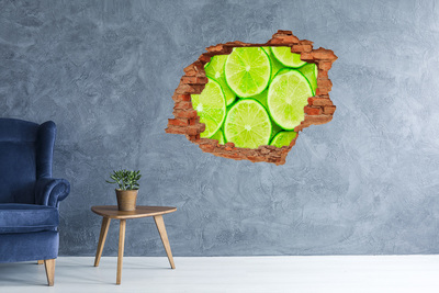 Vinilo pared rota 3d efecto realista Limas frescas en hormigón