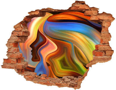 Trampantojo de pared rota efecto profundidad Un paisaje colorido en un agujero en la pared