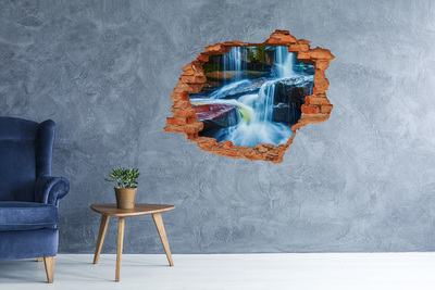 Pegatina de vinilo agujero 3d para pared Cascada entre las rocas