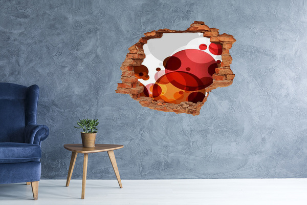 Trampantojo de pared rota efecto profundidad Burbujas de colores en un agujero en la pared