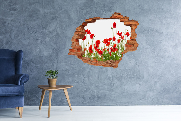 Pegatina agujero en la pared autoadhesiva Un paraíso floral en hormigón