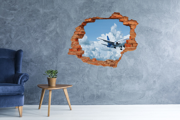 Pegatina de vinilo agujero 3d para pared Vuelo en las nubes