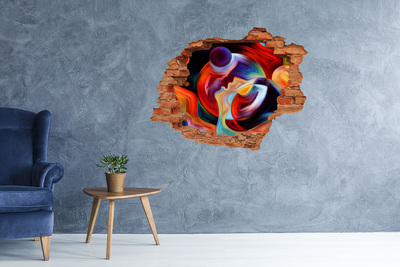 Vinilo pared rota 3d efecto realista Una danza colorida de emociones