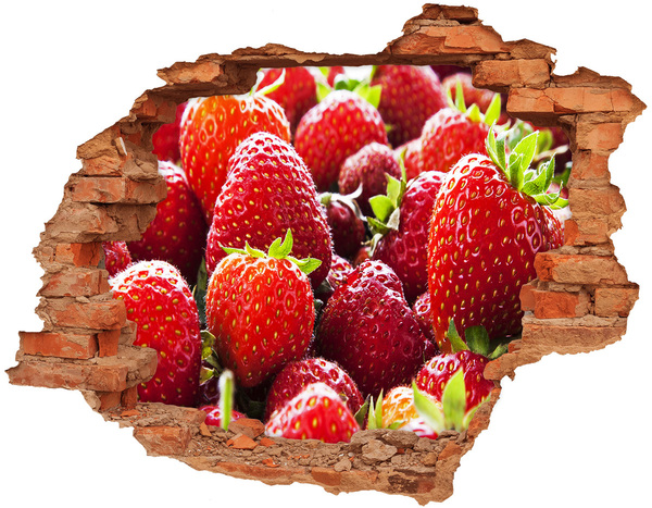 Pegatina de vinilo agujero 3d para pared campo de fresas