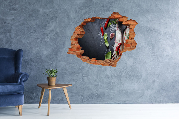 Pegatina de vinilo agujero 3d para pared Una cocina llena de sabor