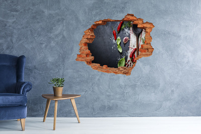 Pegatina de vinilo agujero 3d para pared Una cocina llena de sabor