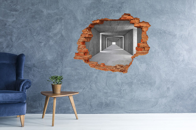 Vinilo pared rota 3d efecto realista Pasillo de hormigón vacío