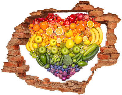 Trampantojo de pared rota efecto profundidad Un paraíso frutal escondido en la pared