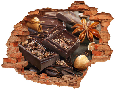 Pegatina de vinilo agujero 3d para pared Delicias de chocolate